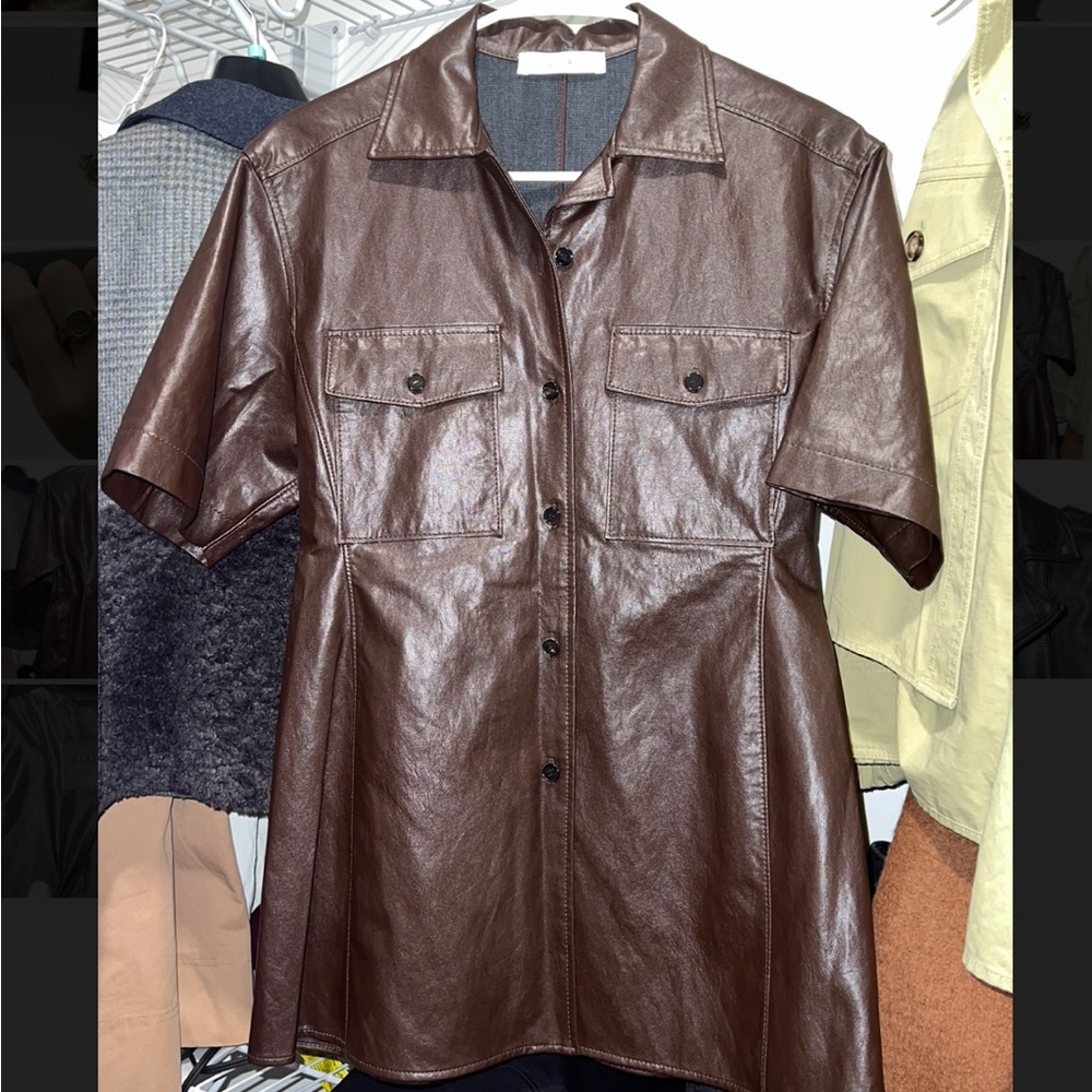 Brown leather shirt